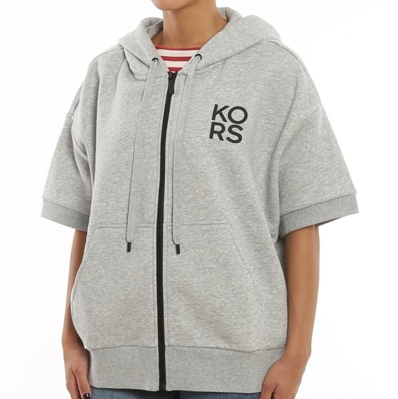 MICHAEL KORS Printed logo grey hoodie - Picture 3 of 8